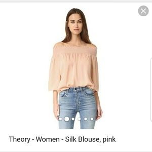 Theory Women's Elistaire Blouse, Peach Rose